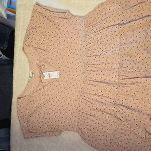 American Eagle Top Womens XS Pink Floral Babydoll Tiered Oversized